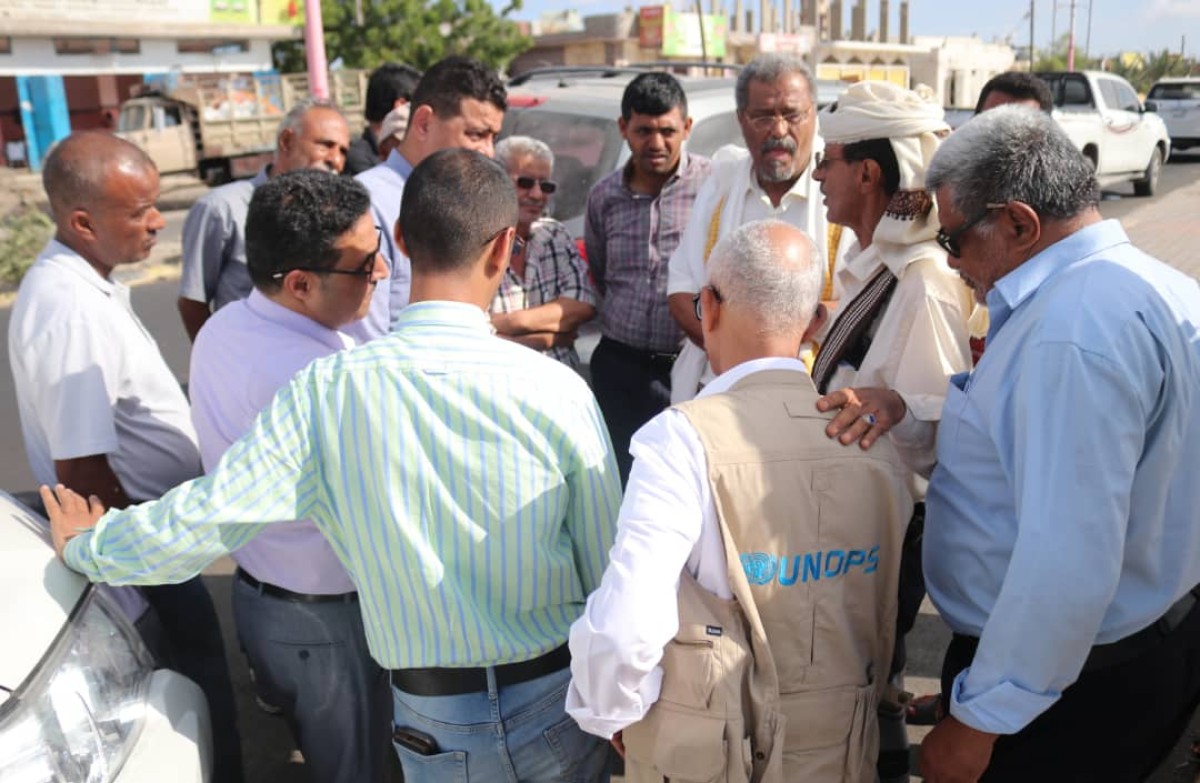 The Projects Unit of the Road Fund and UNOPS visit road projects funded by the World Bank in Abyan