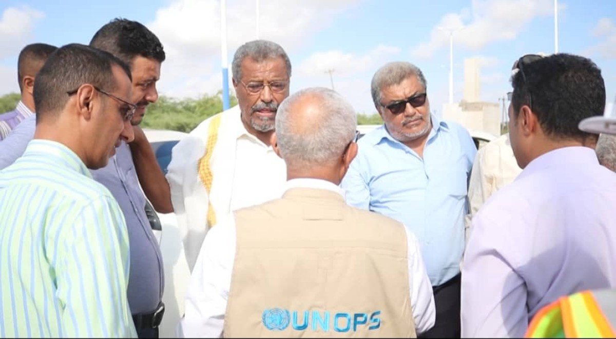 The Projects Unit of the Road Fund and UNOPS visit road projects funded by the World Bank in Abyan