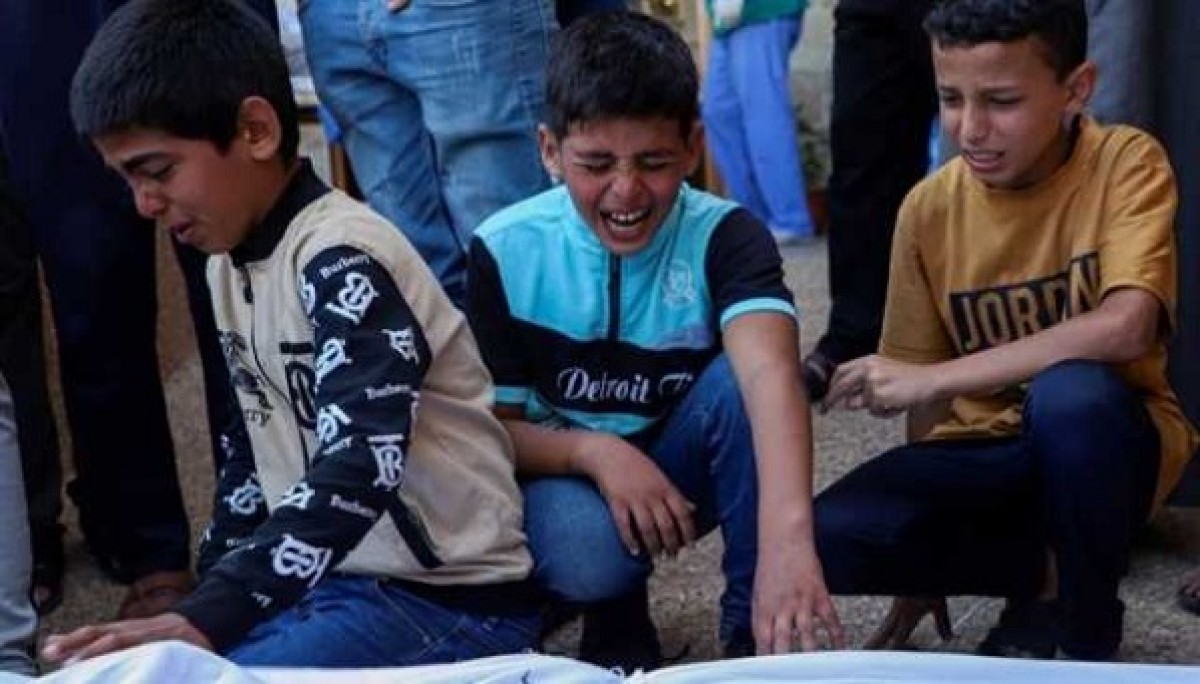 The final farewell...a familiar daily scene in Gaza's hospitals