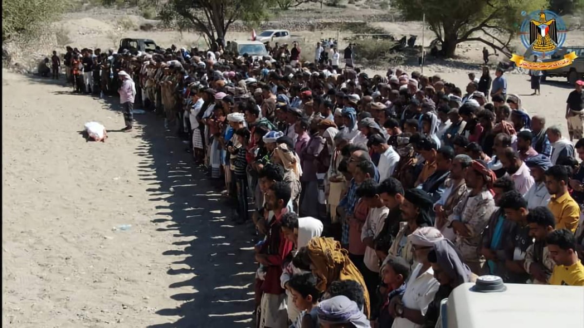 A solemn public funeral for the heroic martyr, Captain Qasim Al-Olayani, in Radfan