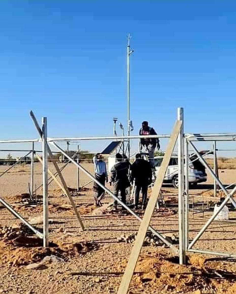 In preparation for its operation.. Beginning the installation of an automatic weather station at Ataq Al-Dawul Airport