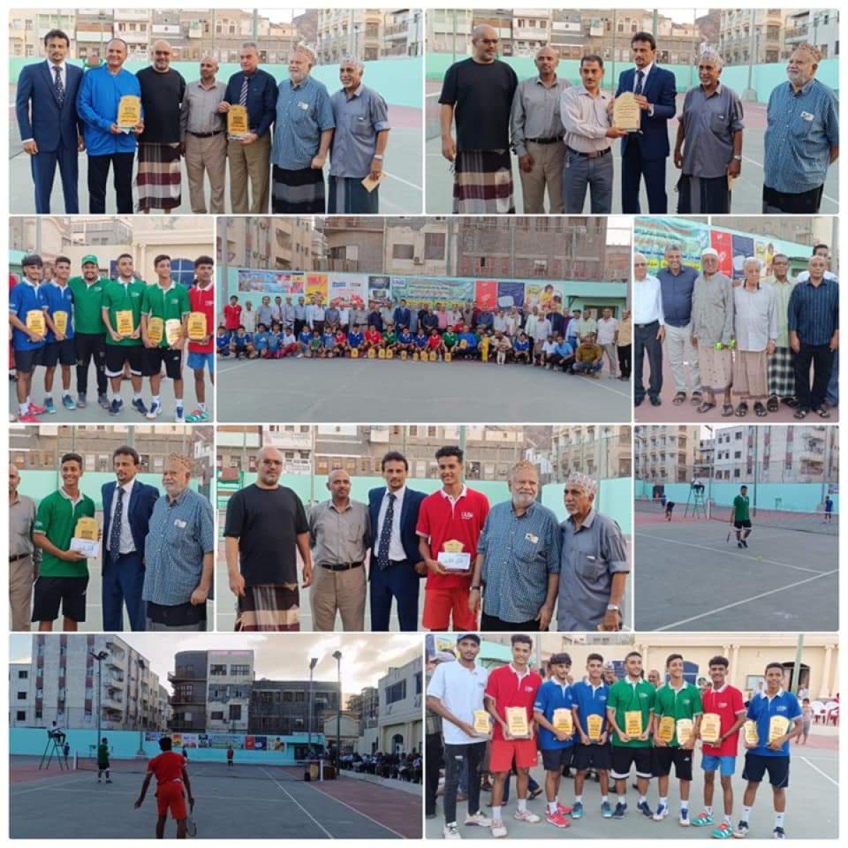 A speech and honoring ceremony for the winners of the eighth tennis tournament in the capital, Aden