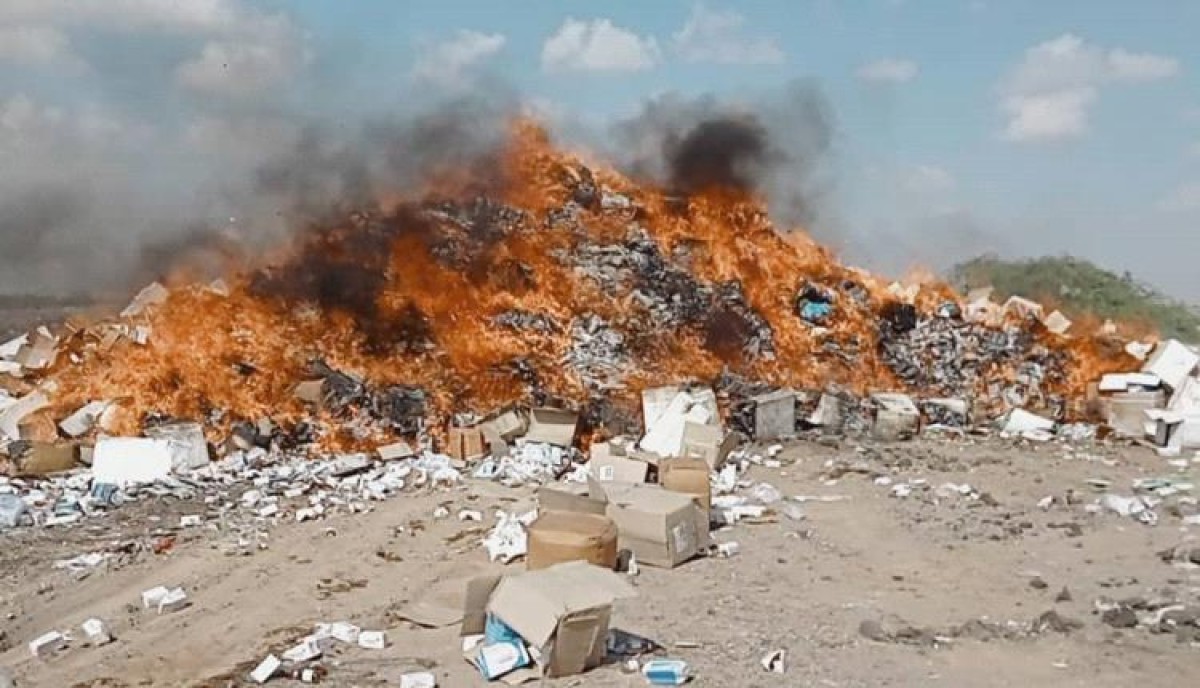 Destruction of a large quantity of expired medicines in Aden