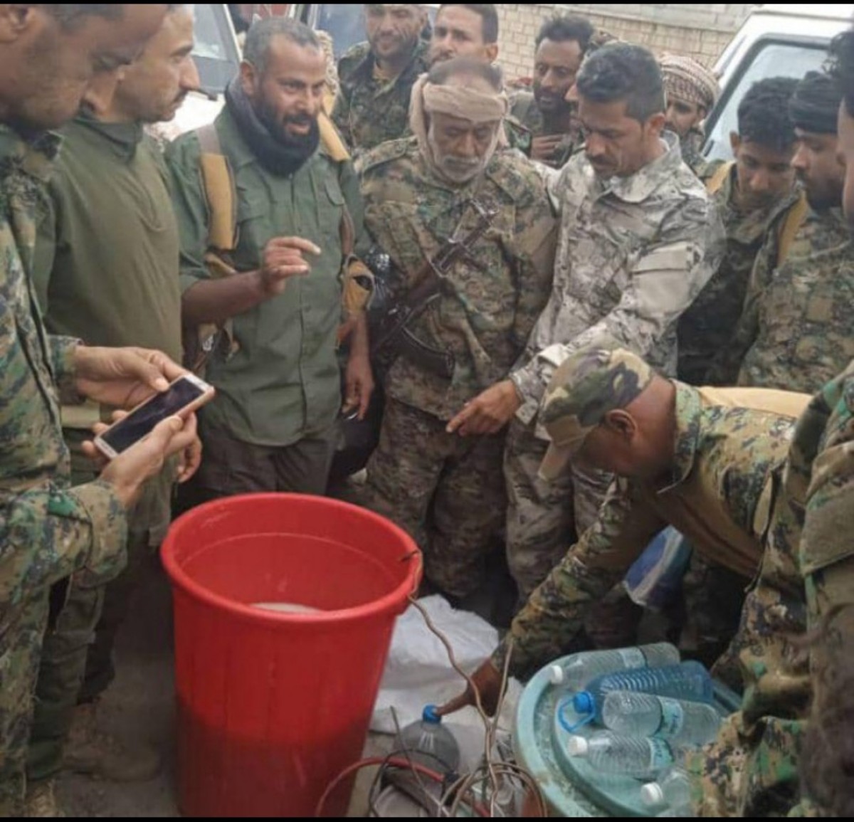 A liquor factory was found in the home of a displaced person in Al Dhalea