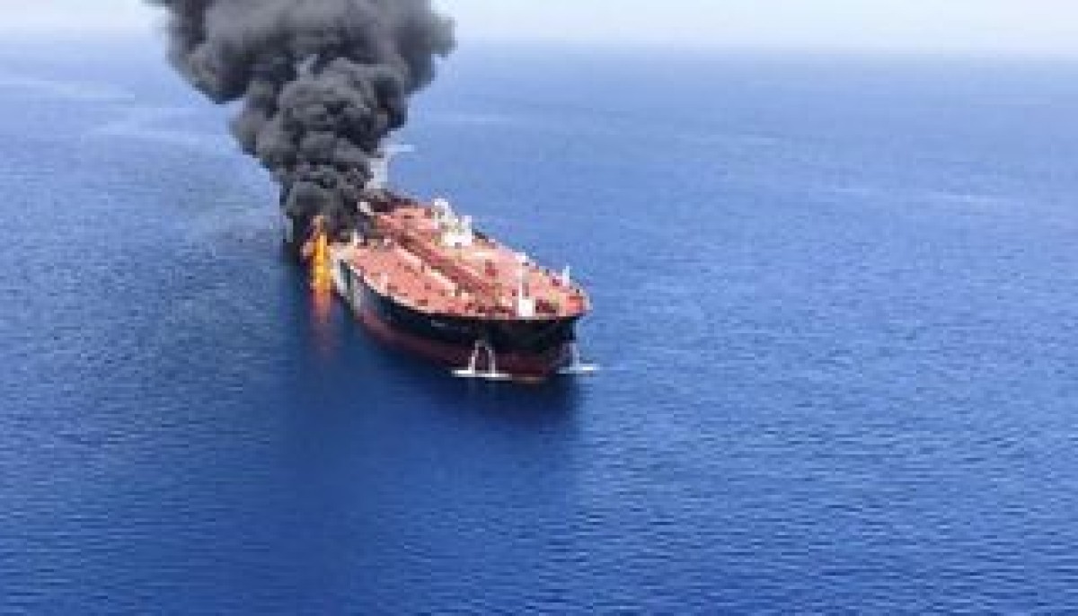 Fire in the Red Sea. The crew of a cargo ship that was attacked escaped