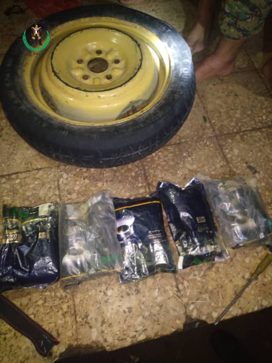 A quantity of hashish was seized east of Aden, hidden by the smuggler in an incredible way