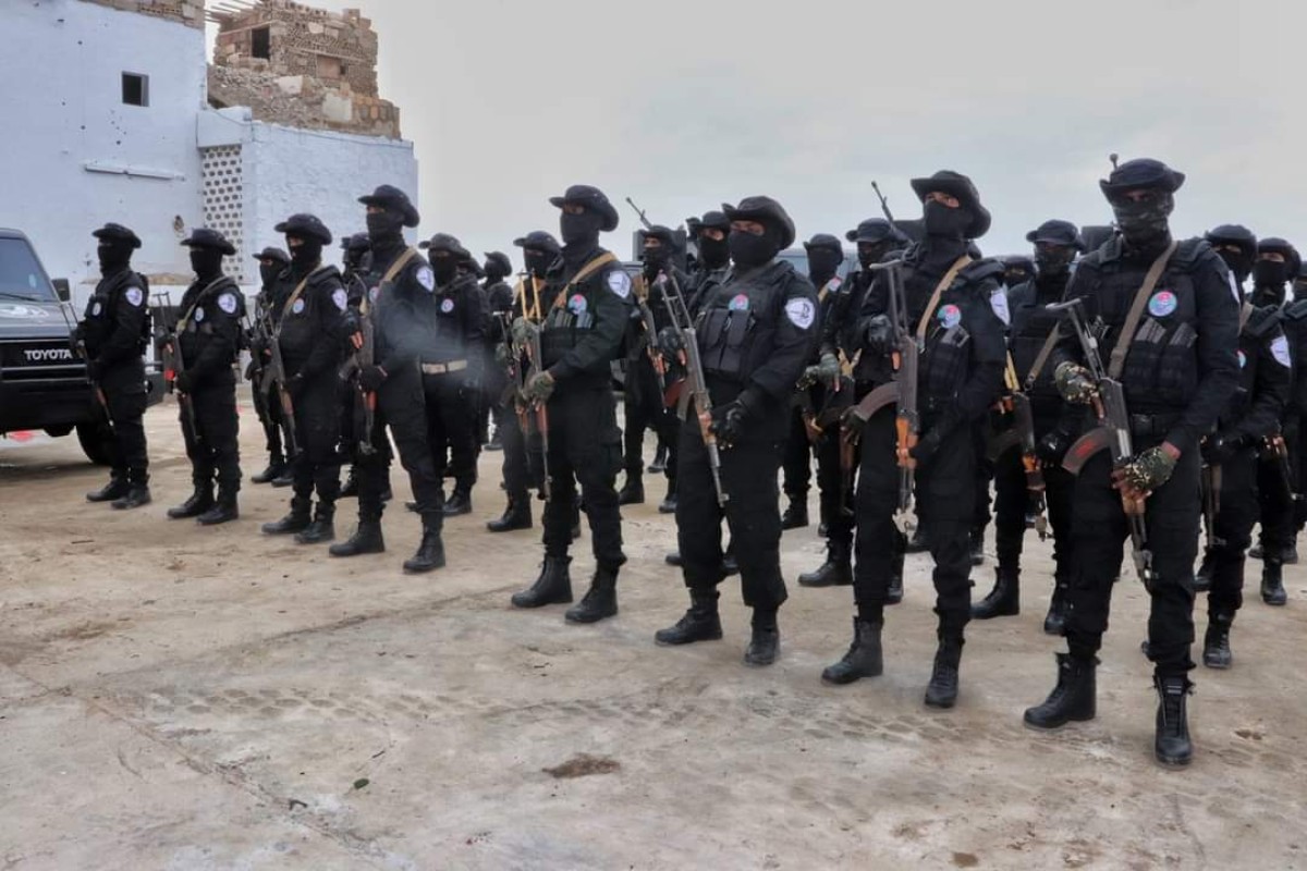 With a solemn display...a new anti-terrorism battalion graduates in Abyan