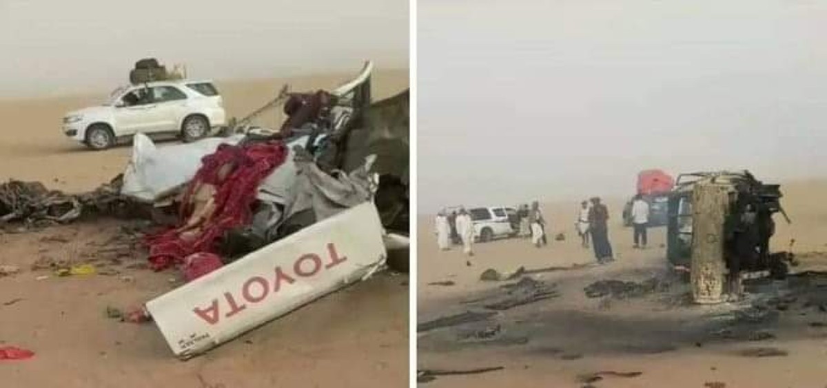 13 passengers died in a horrific collision in the Al-Jawf Desert in northern Yemen