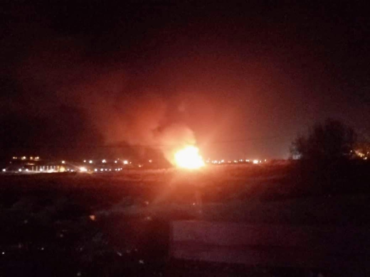 Controlling a fire that broke out near Aden refineries