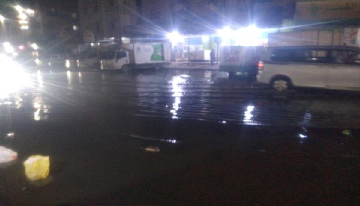 Sewage floods Prison Street in Mansoura