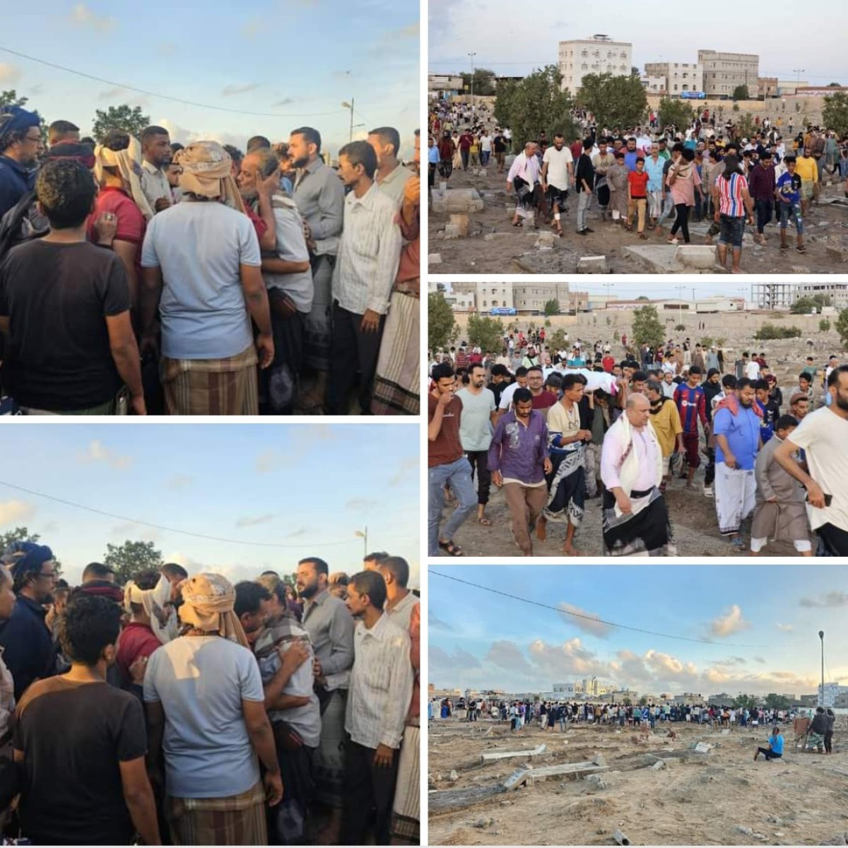 The funeral of the hero of humanity who sacrificed his life to save others in Aden