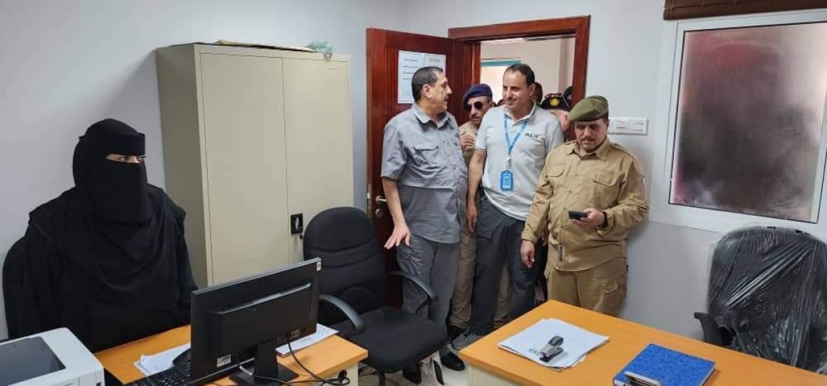 The security director of the capital, Aden, opens the Mansoura police station after its rehabilitation