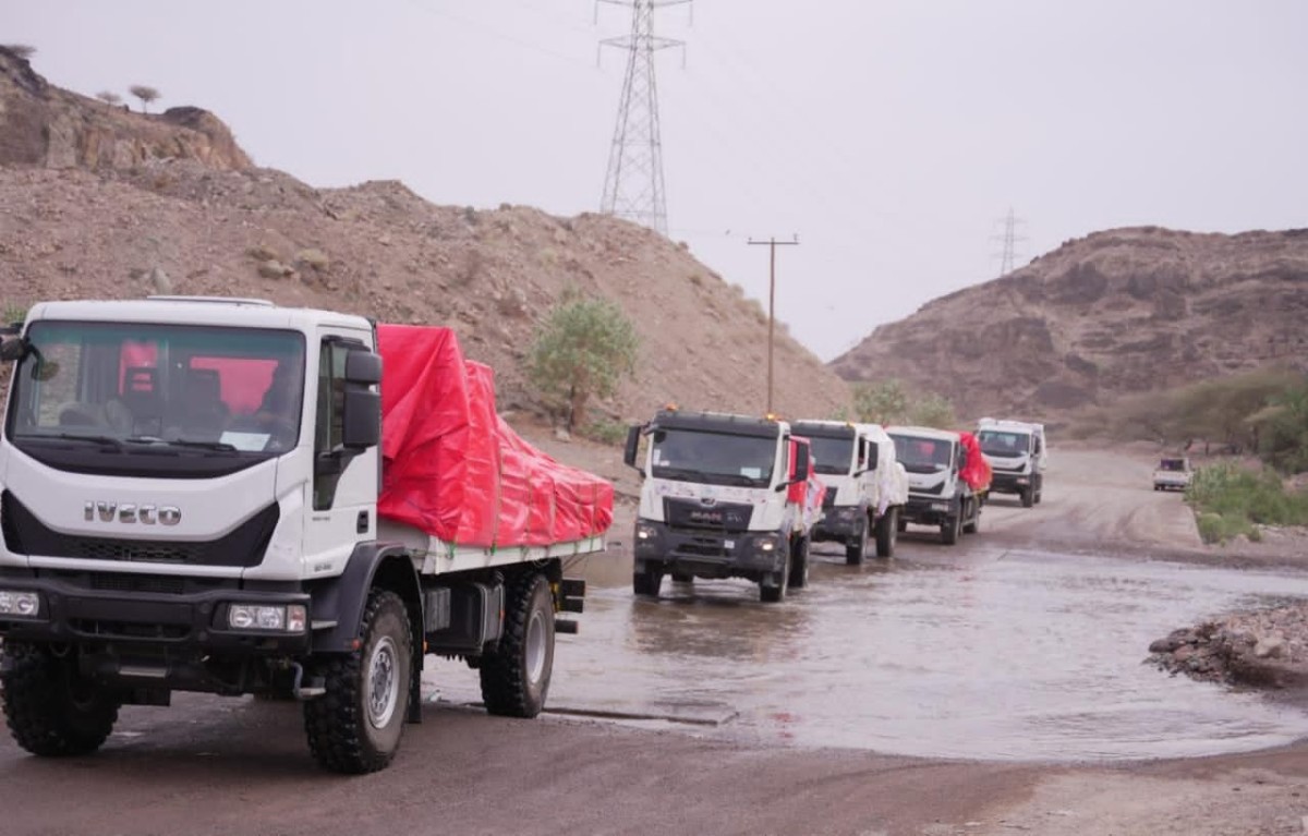 National Shield Forces send a new relief convoy to Al-Mallah District, Lahj