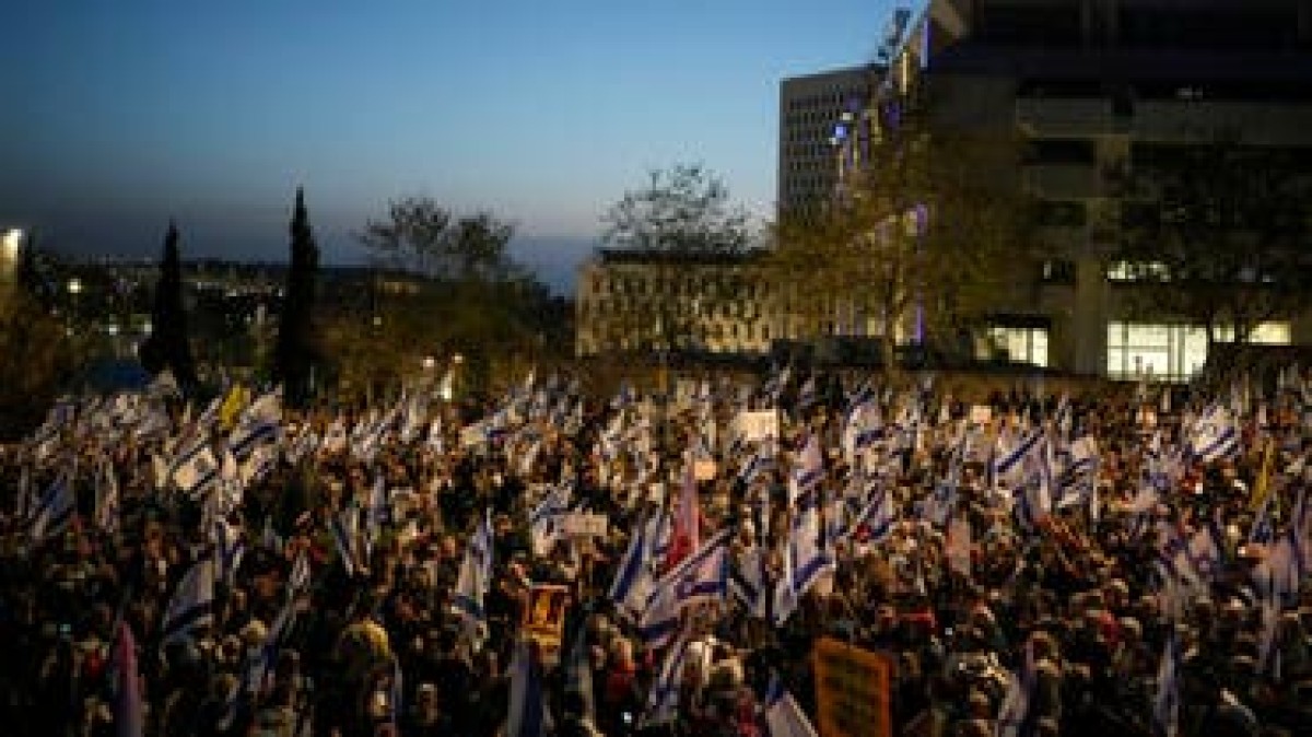 The largest demonstration against Netanyahu since October. Tens of thousands protest in Jerusalem