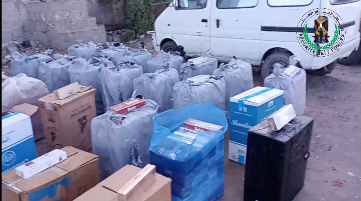 A quantity of smuggled cigarettes was seized in Aden