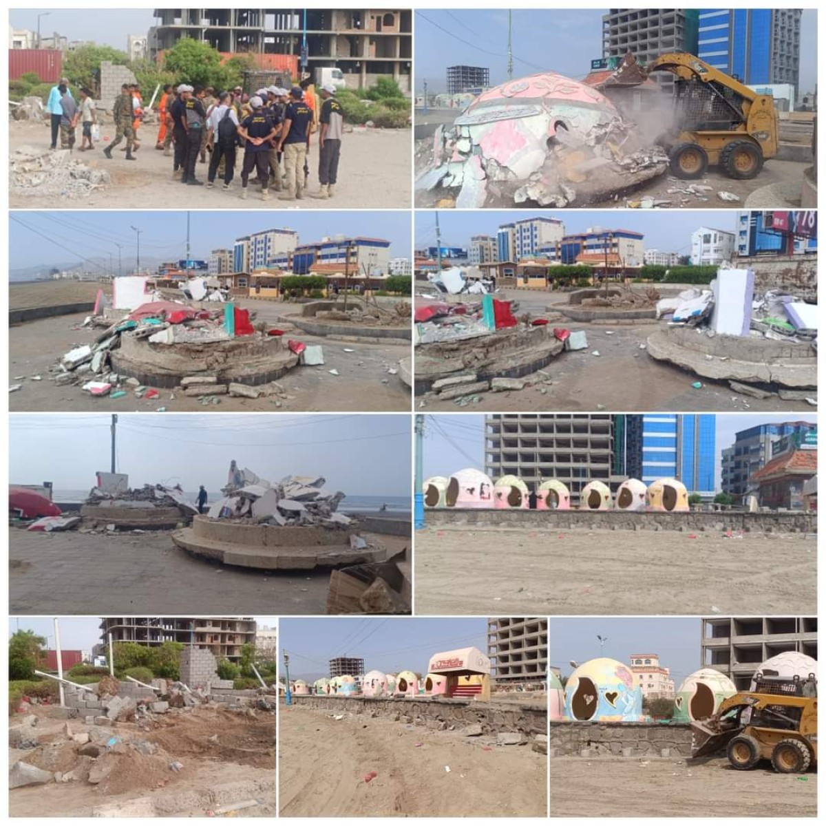 The Cleaning Fund carries out a campaign to remove slums and qat chewing places in the Abyan Coast Corniche