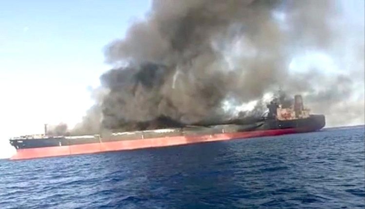 Two ships caught fire off the coast of Aden