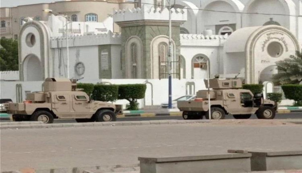 Heavy military deployment in the parade square in Aden