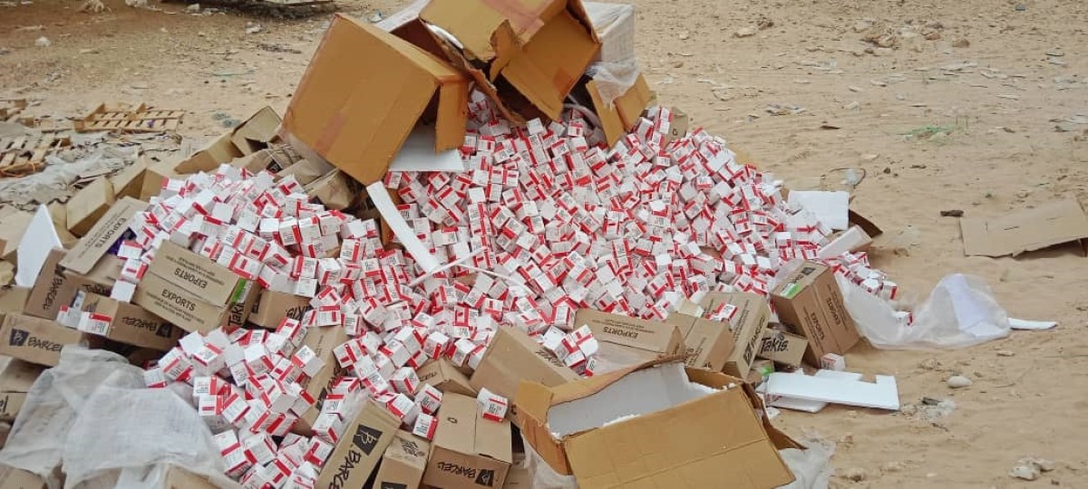 Shipping customs destroys quantities of smuggled and prohibited medicines