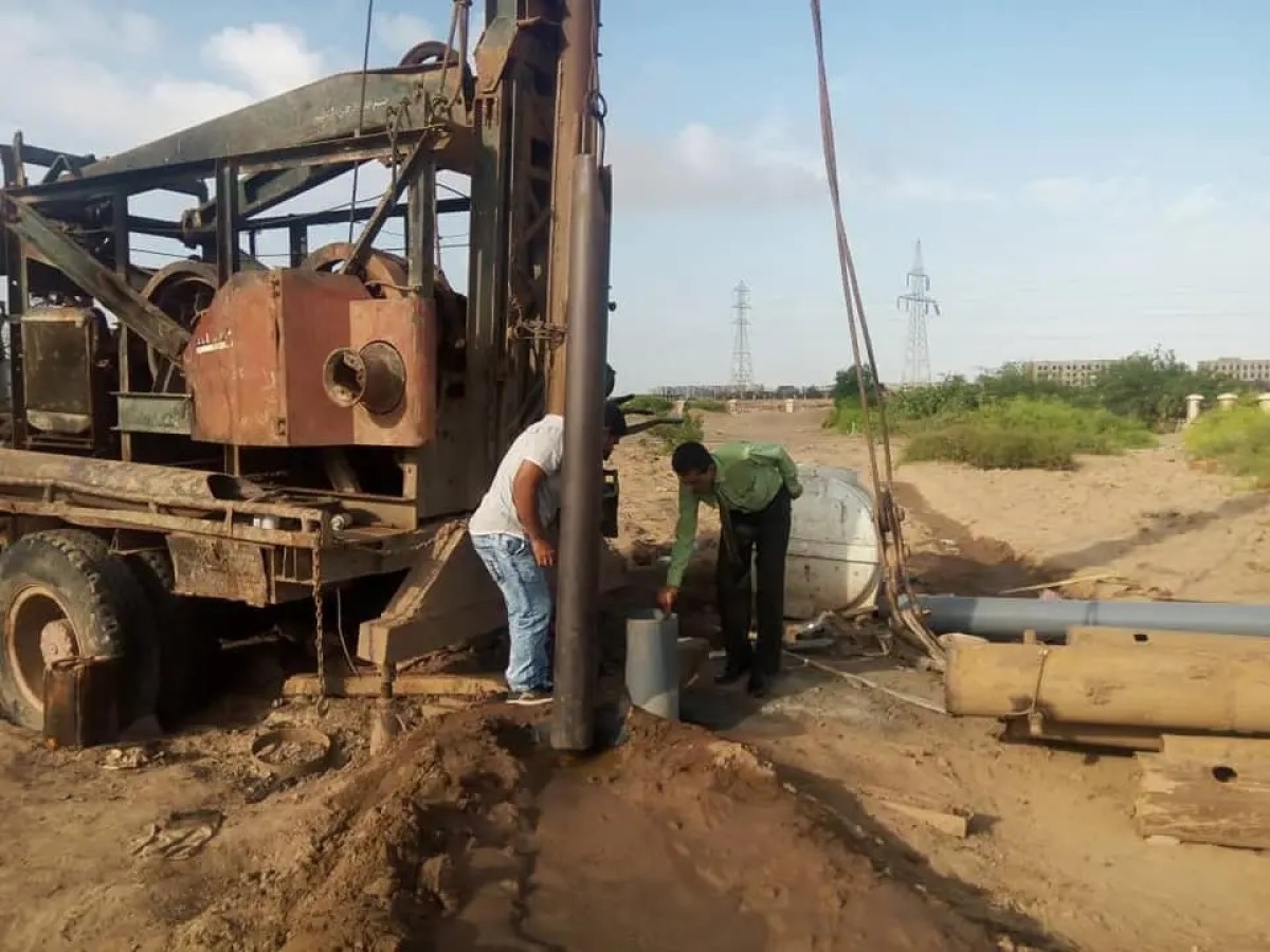 Aden.. The local authority enhances water flow with ten new wells with the support of #Sila