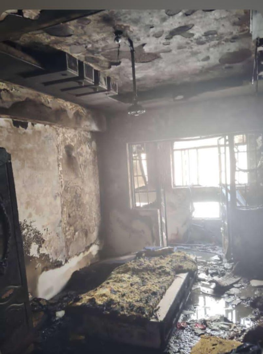 A human resources manager at Aden Oil Company and his son suffered burns in a fire in their apartment in Tawahi