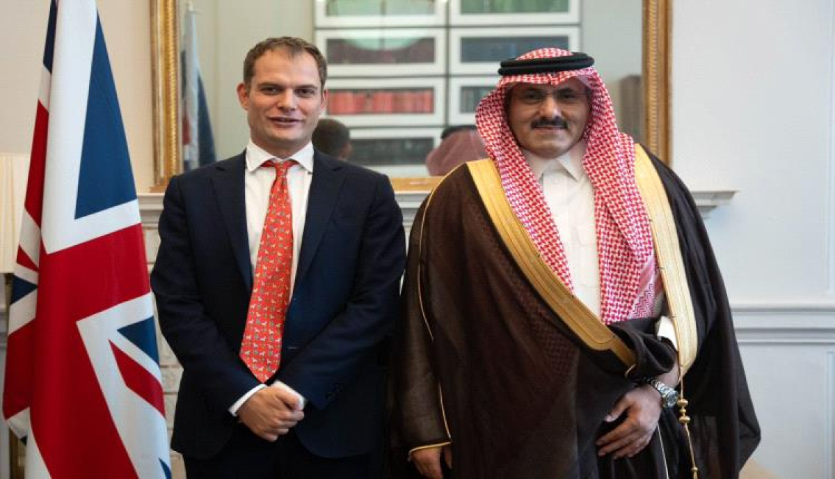 Al Jaber discusses with Mr. Hamish Falconer the latest developments in the Yemeni crisis