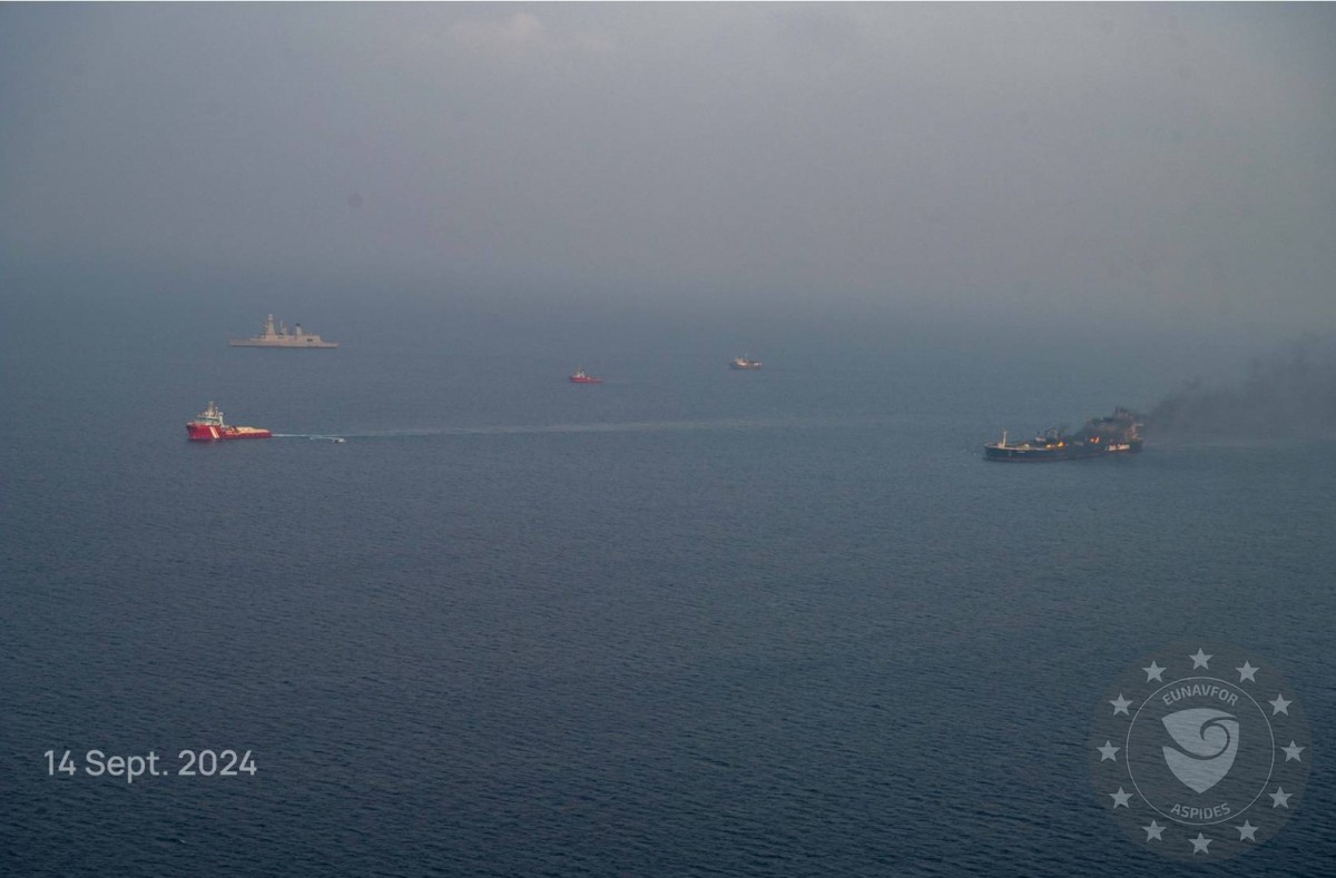 The European mission "Espedes": the start of towing the ship "Sounion" to a safe place