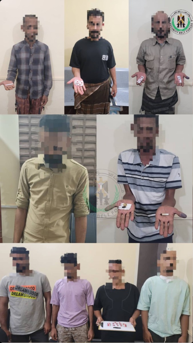 (9) people accused of promoting and using drugs were arrested in the capital, Aden