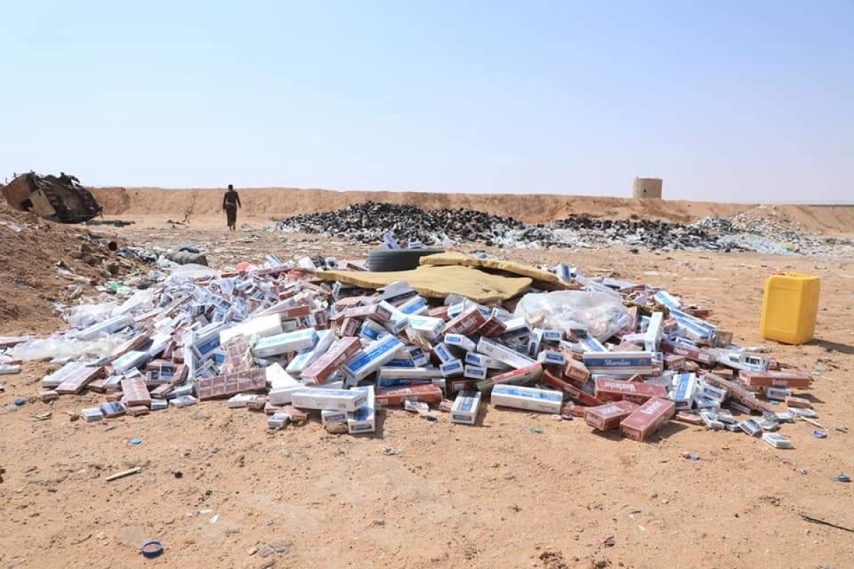 The deposit...destroying thousands of packets of smuggled cigarettes for the second time in one month