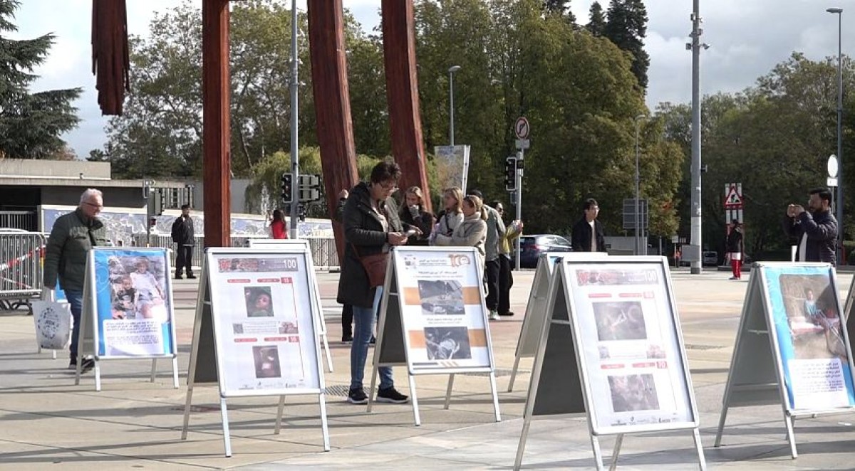 A photo exhibition in Geneva documents the crimes and violations of the Houthi militias against civilians in Yemen