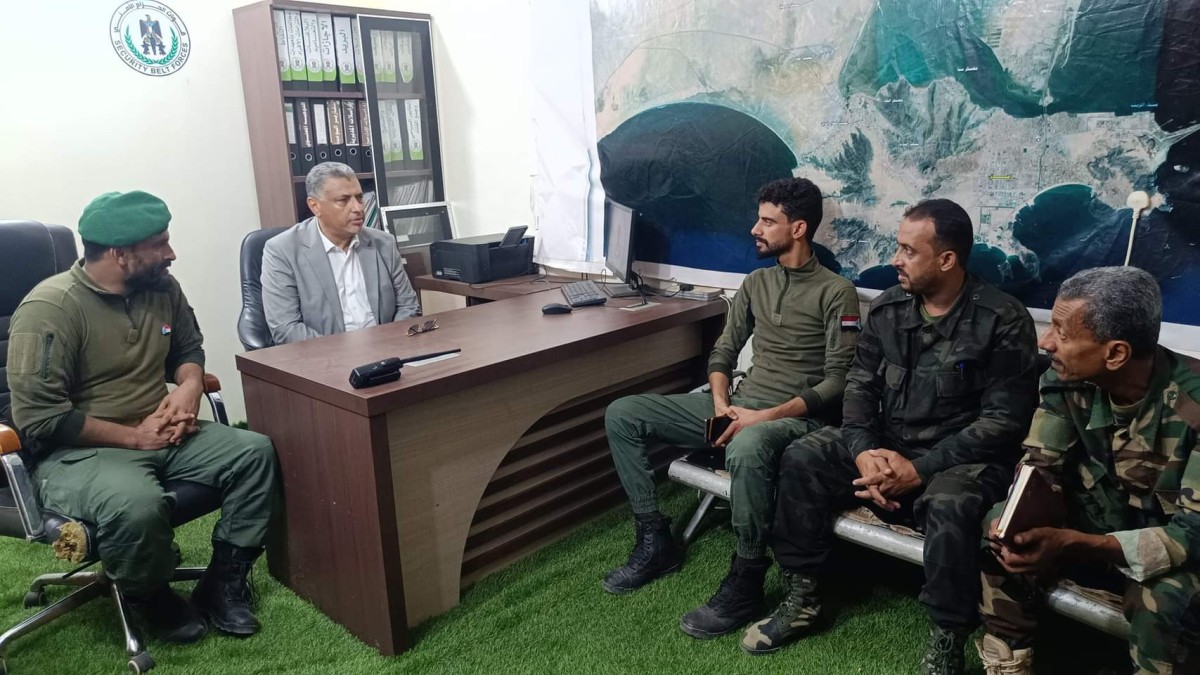 An aide praises the role of the security belt in Buraiqa District