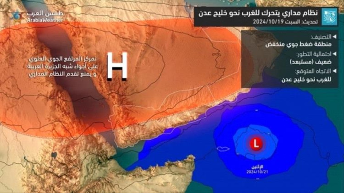 Expectations that the tropical depression will head to the Socotra Archipelago