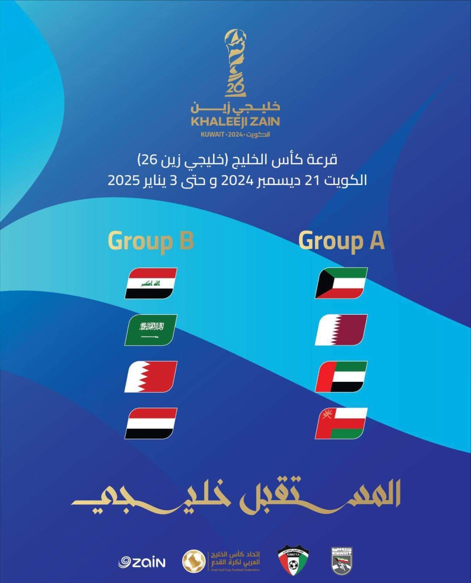 The #Gulf26 draw places the Yemeni national team in the group of Saudi Arabia, Iraq and Bahrain