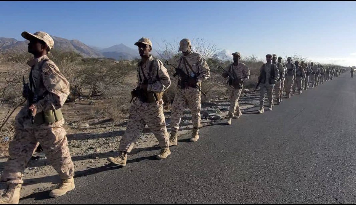 Forces of the Fourth Brigade, Shield of the Nation, carry out a military march