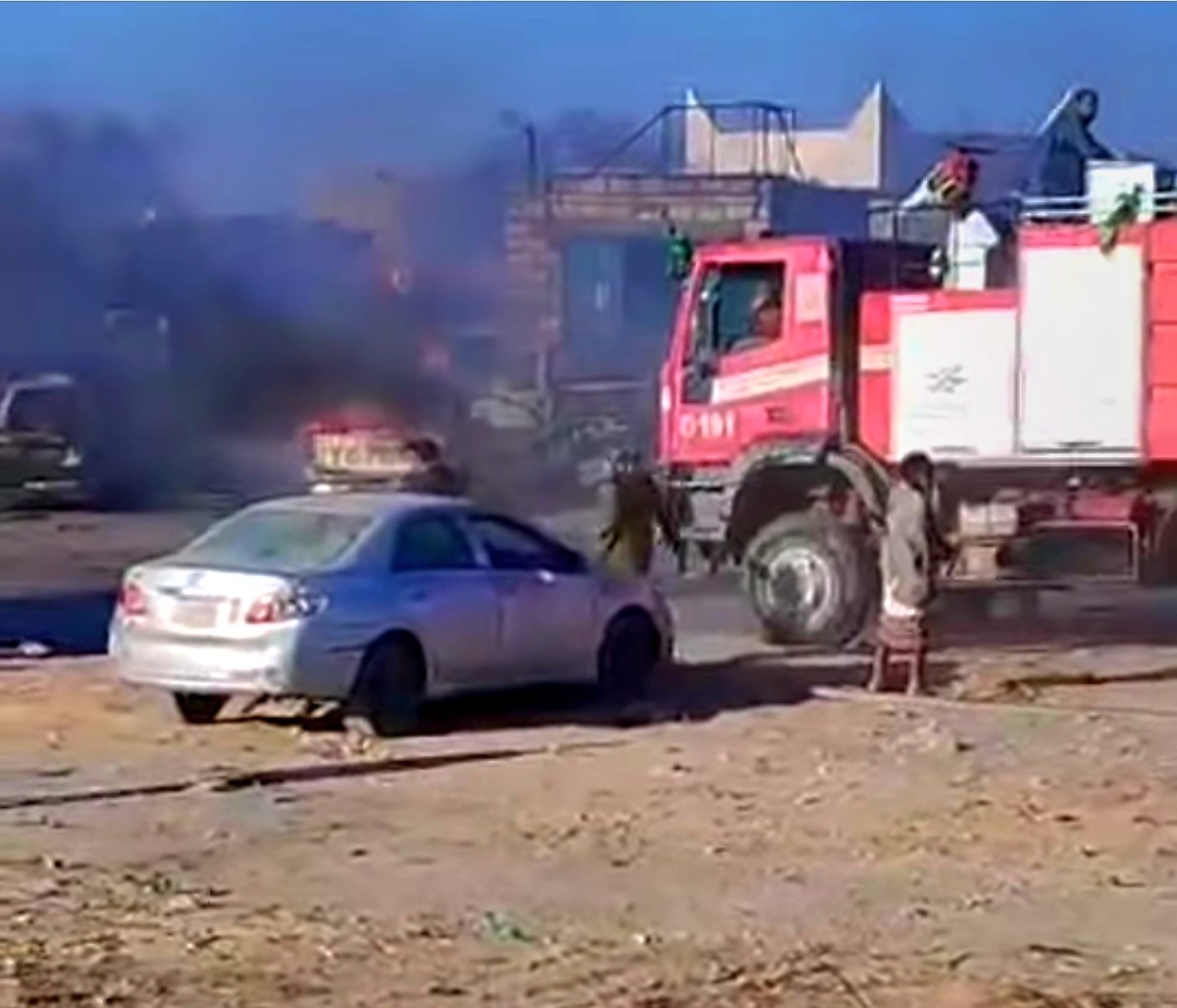 Casualties in a fire at gas stations between Al Bayda and Had Yafa