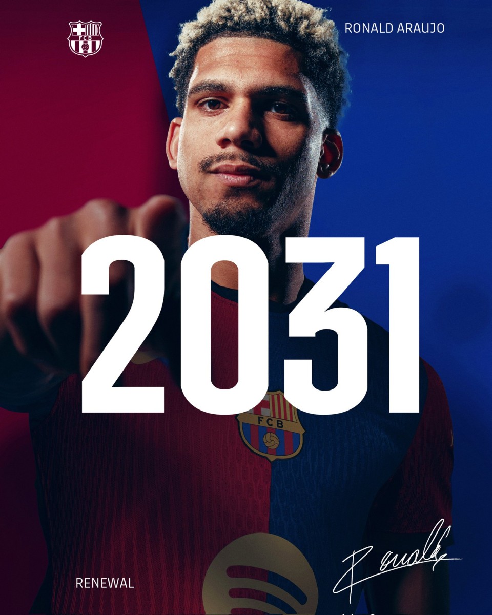 Officially... Barcelona extends Araujo's contract until 2031