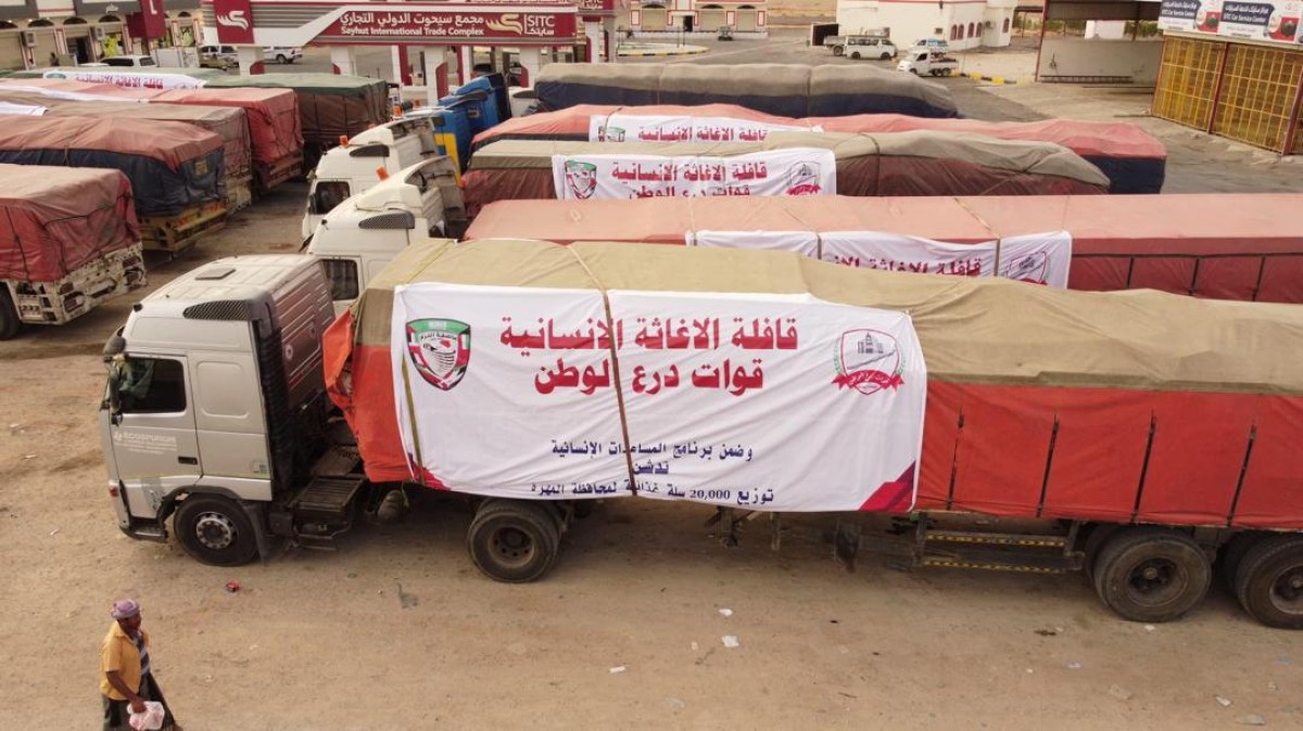 20 thousand food baskets .. The convoys of the nation's shield forces connect the skilled as part of their relief efforts