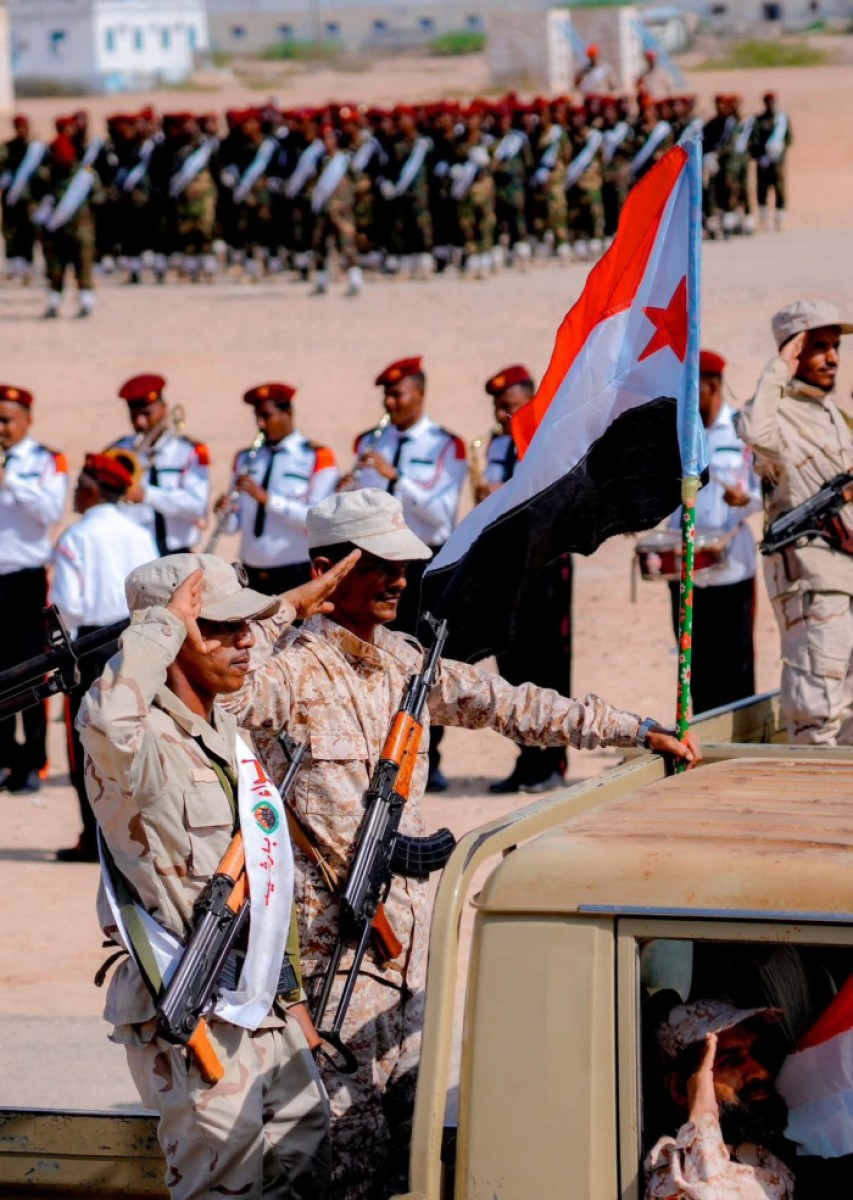 A majestic military parade of the Hadrami elite on the anniversary of the liberation