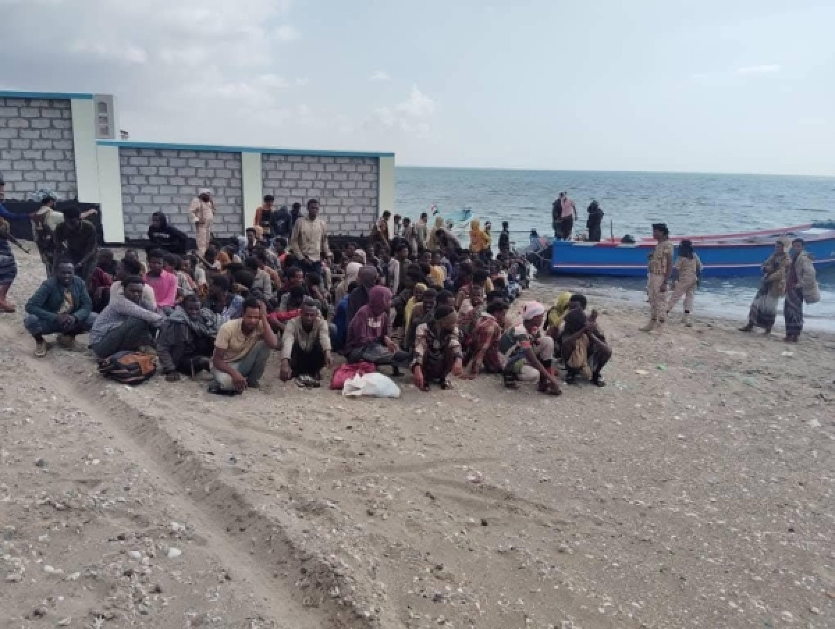 The arrival of 150 illegal African immigrants to the coast of Shabwa