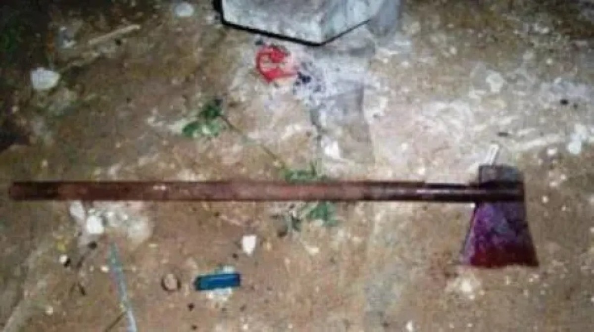A brutal crime .. He kills his father and his father's wife with a severe ax and bury them in the cattle fold