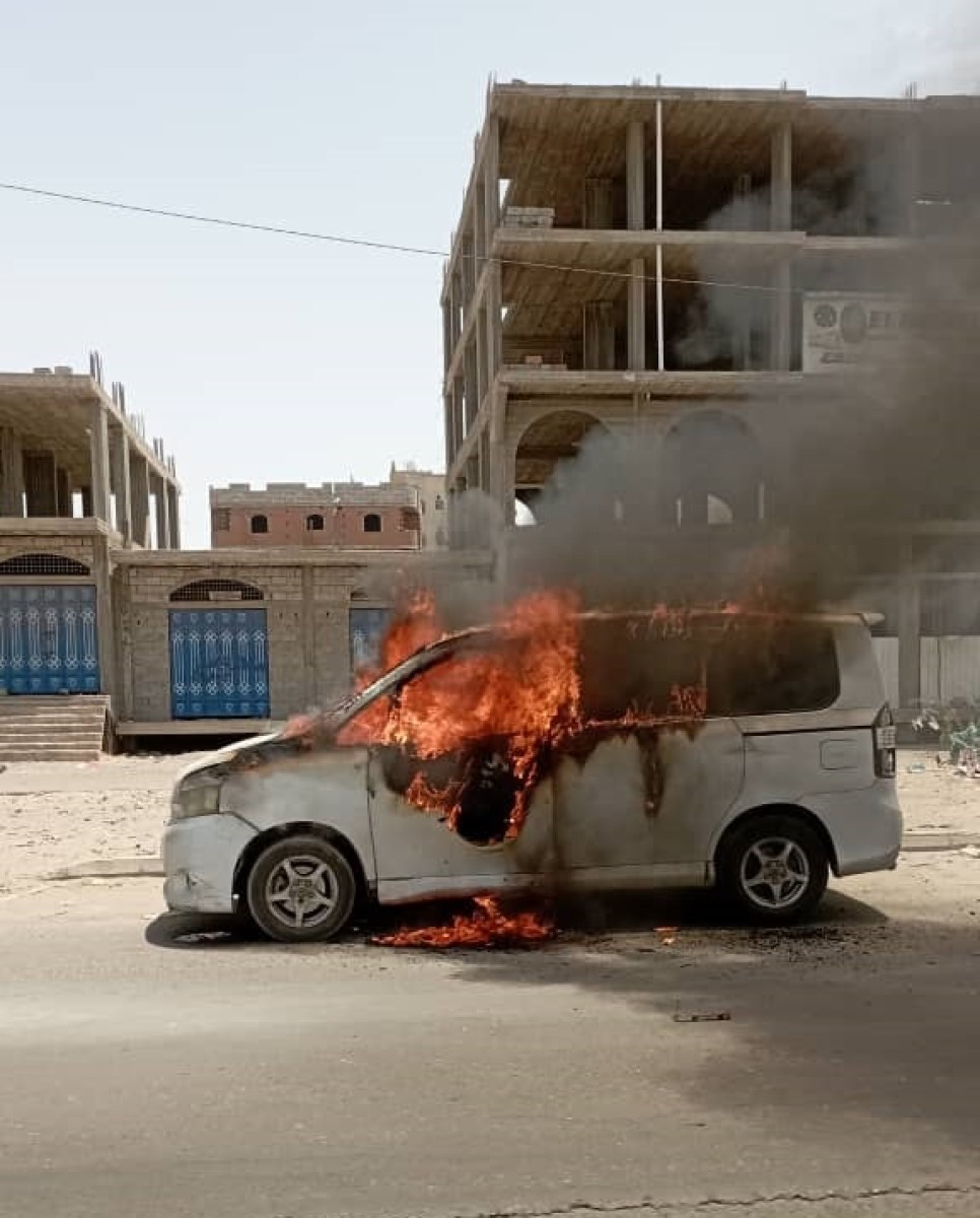 A small passenger bus in the meat area in the capital, Aden
